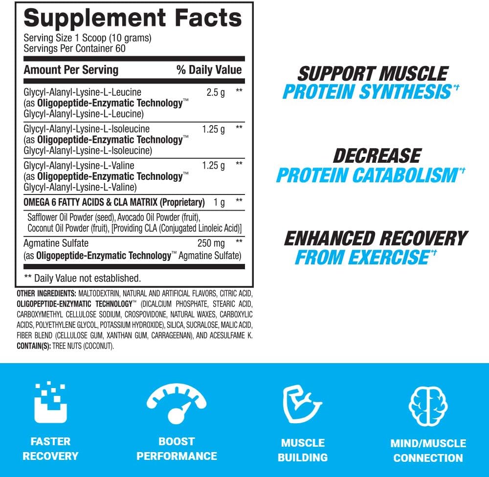 BPI Sports Best BCAA Powder - Fruit Punch Flavor - Muscle Recovery & Hydration - 60 Servings, 1.32 lbs