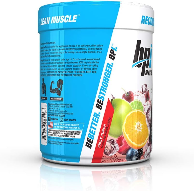 BPI Sports Best BCAA Powder - Fruit Punch Flavor - Muscle Recovery & Hydration - 60 Servings, 1.32 lbs