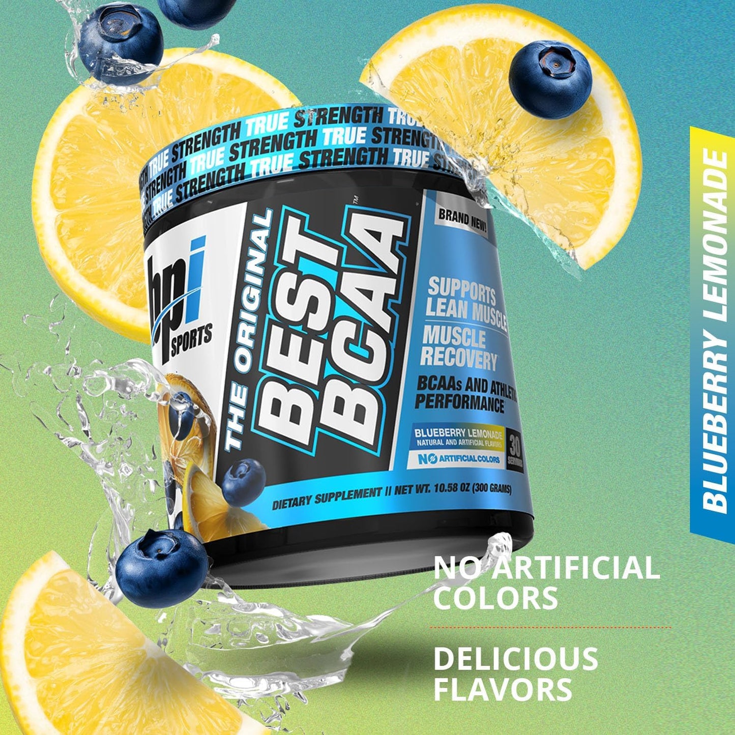 BPI Sports Best BCAA Powder, Blueberry Lemonade Flavor, 30 Servings, Amino Acids for Muscle Recovery, Protein Synthesis, and Performance