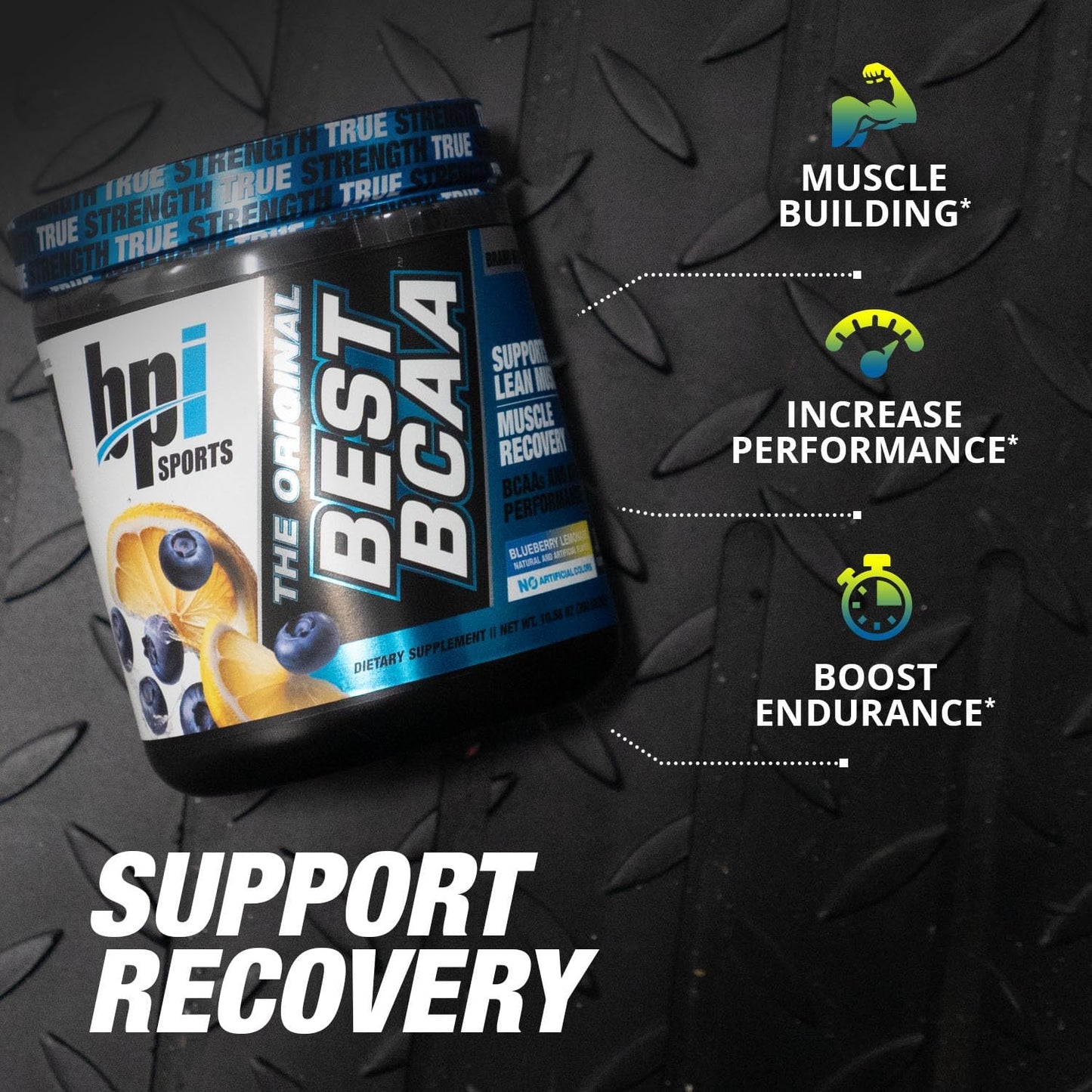 BPI Sports Best BCAA Powder, Blueberry Lemonade Flavor, 30 Servings, Amino Acids for Muscle Recovery, Protein Synthesis, and Performance