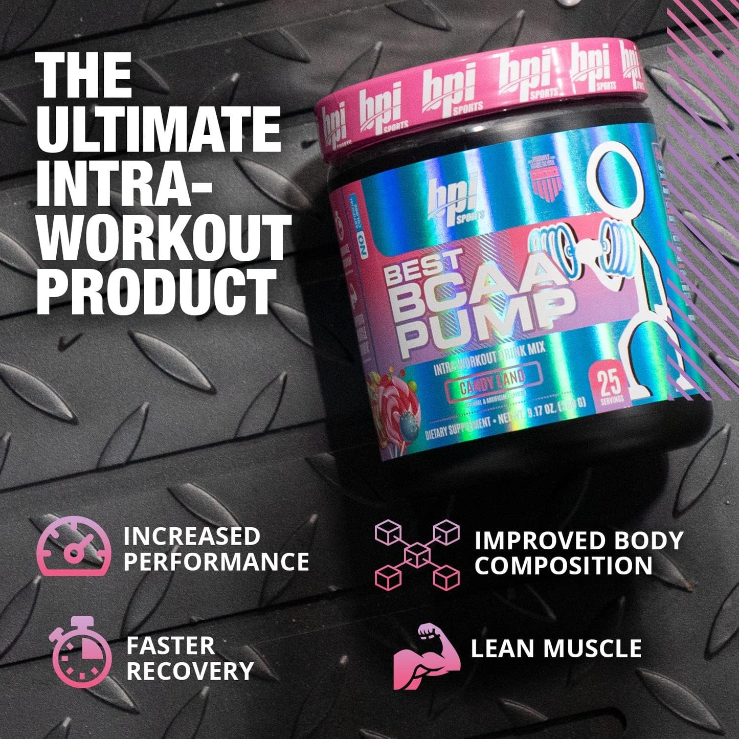 BPI Sports Best BCAA Pump - Candy Land Flavor - Intra Workout BCAA Powder for Hydration & Recovery - 25 Servings