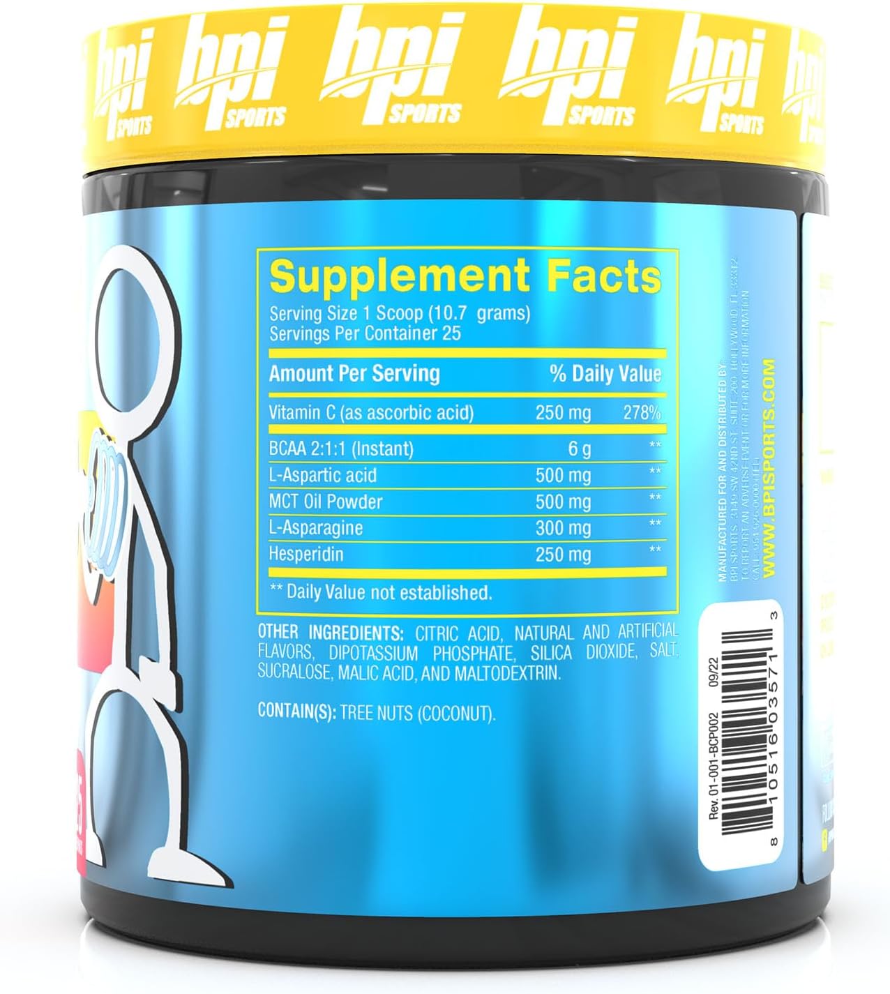 BPI Sports Best BCAA Pump Lemon Squeeze - Intra Workout BCAA Powder for Hydration & Recovery, 25 Servings