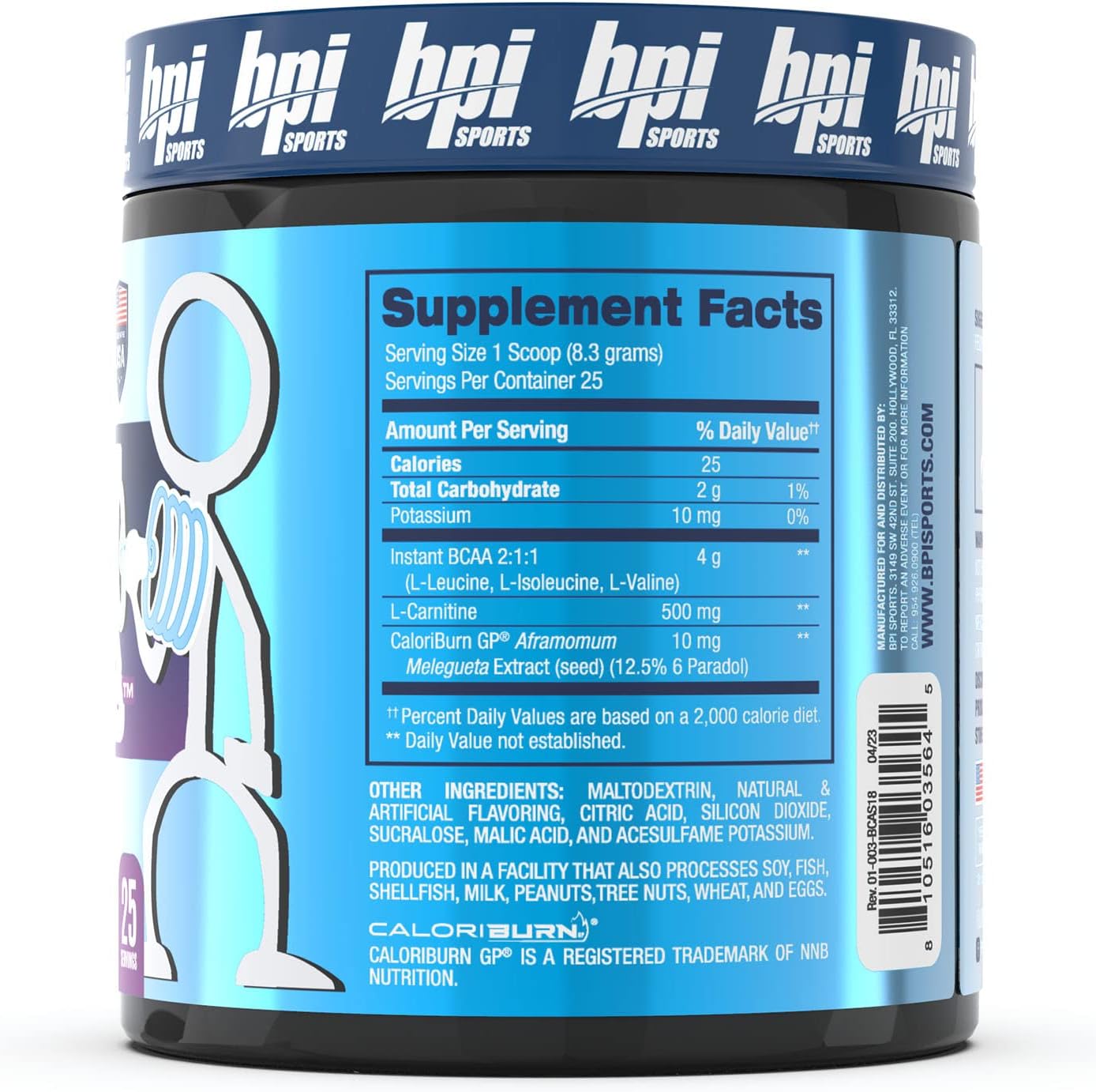 BPI Sports Best BCAA Shredded - Thermogenic Recovery Drink - Caffeine Free - Lean Muscle Building Powder - Preworkout Aminos & Hydration - Snow Cone - 25 Servings