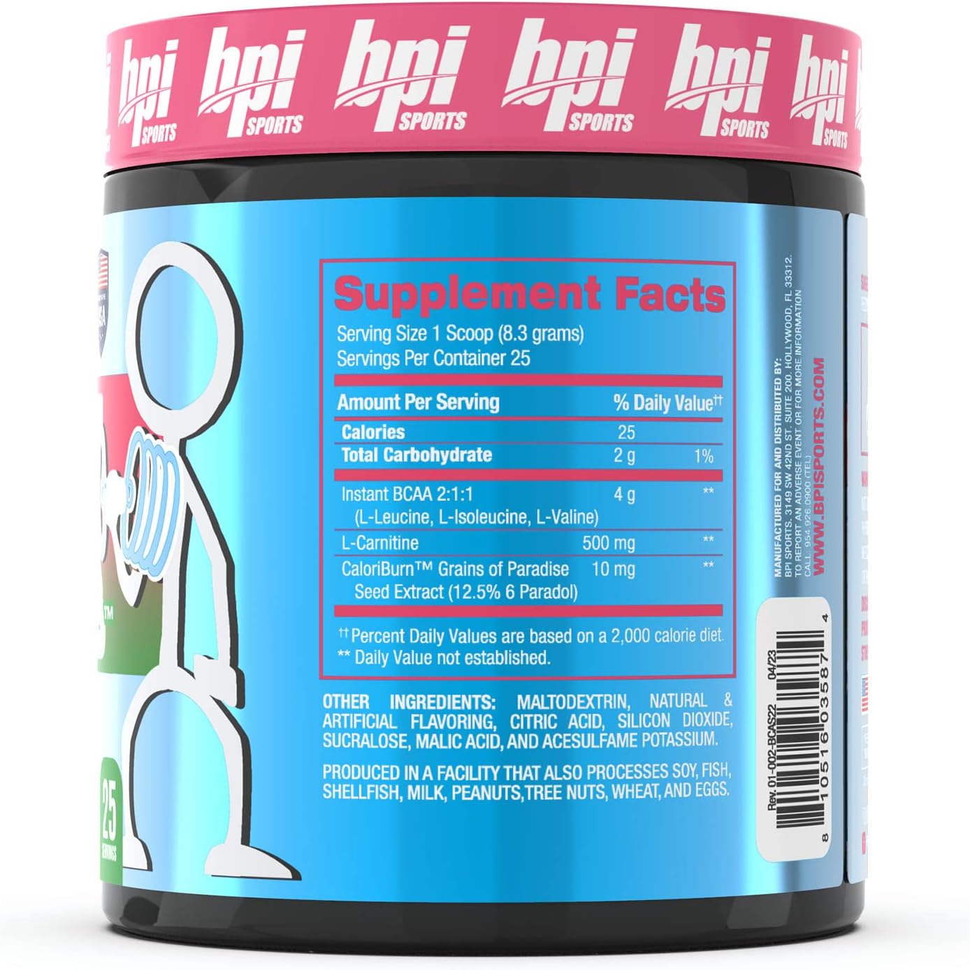 BPI Sports Best BCAA Shredded Watermelon Ice - Fat to Energy, Weight Loss, Lean Muscle, Post-Workout Recovery - 25 Servings