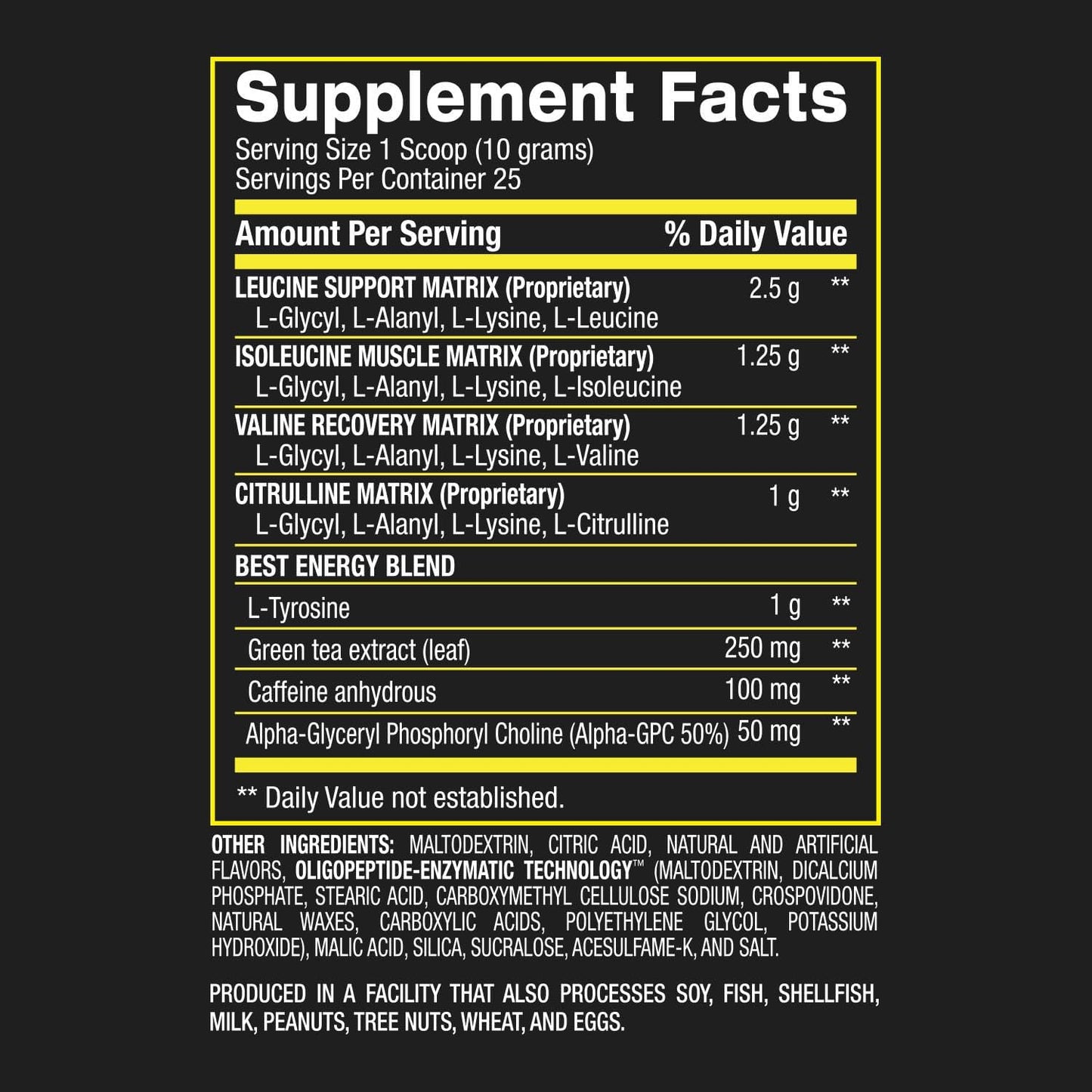 BPI Sports Best BCAA with Energy Watermelon Ice - 25 Servings - Lean Muscle Building & Recovery - Proprietary Energy Blend - 8.8 oz.