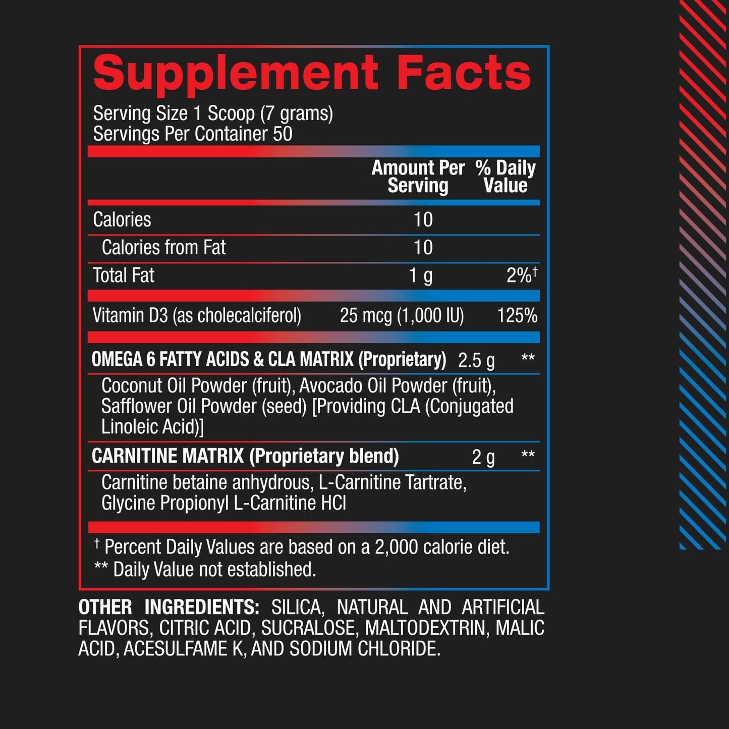 BPI Sports CLA + Carnitine Rainbow Ice Supplement for Lean Muscle & Performance - Caffeine Free for Men & Women - 50 Servings