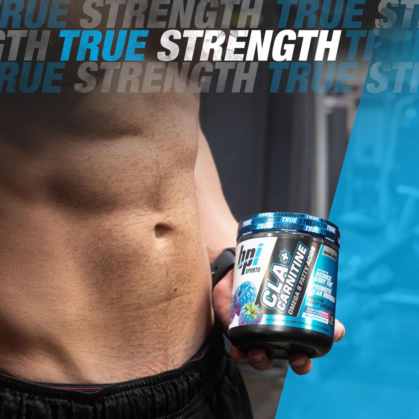 BPI Sports CLA + Carnitine Slimming Formula Formula - Blue Raspberry Flavor - 50 Servings - 12.34 oz - Metabolism Boost & Lean Muscle Support