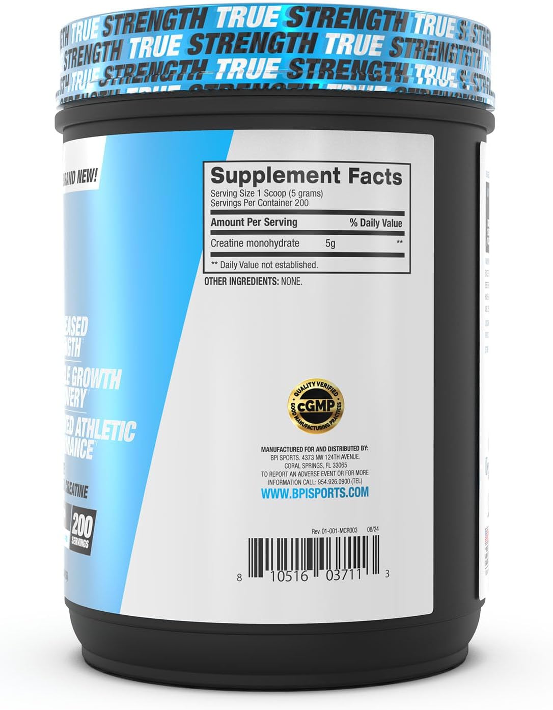 BPI Sports Micronized Creatine Powder - Pure Muscle Building Supplement for Strength and Endurance - Unflavored - 200 Servings