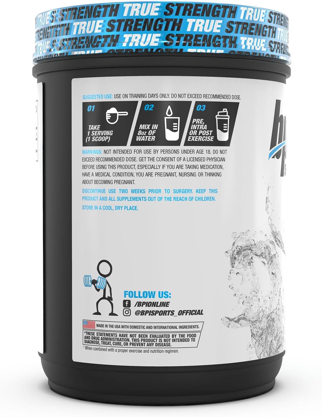 BPI Sports Micronized Creatine Powder - Pure Muscle Building Supplement for Strength and Endurance - Unflavored - 200 Servings