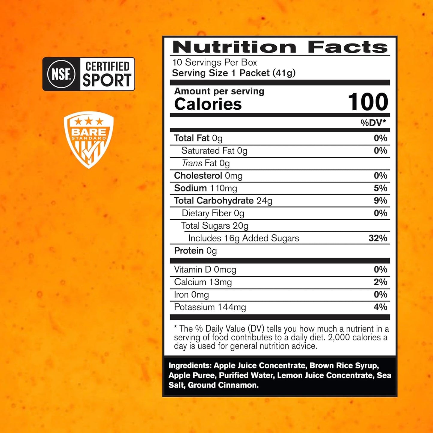 BPN Go Gel Endurance Gel - Vegan & Gluten-Free Running Fuel, Apple Cinnamon Flavor, 10 Pack