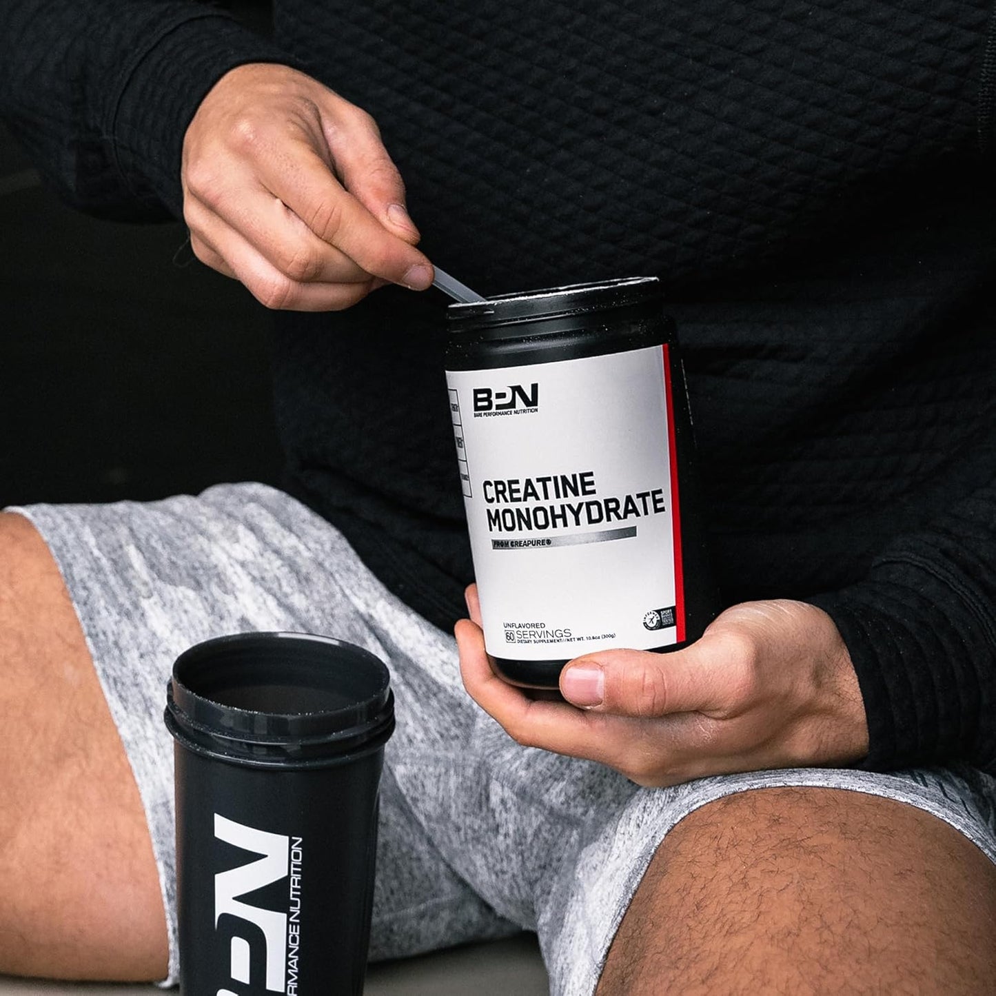 BPN Pure Creatine Monohydrate Powder - 5g per Serving - Muscle Growth Support - Unflavored - 60 Servings