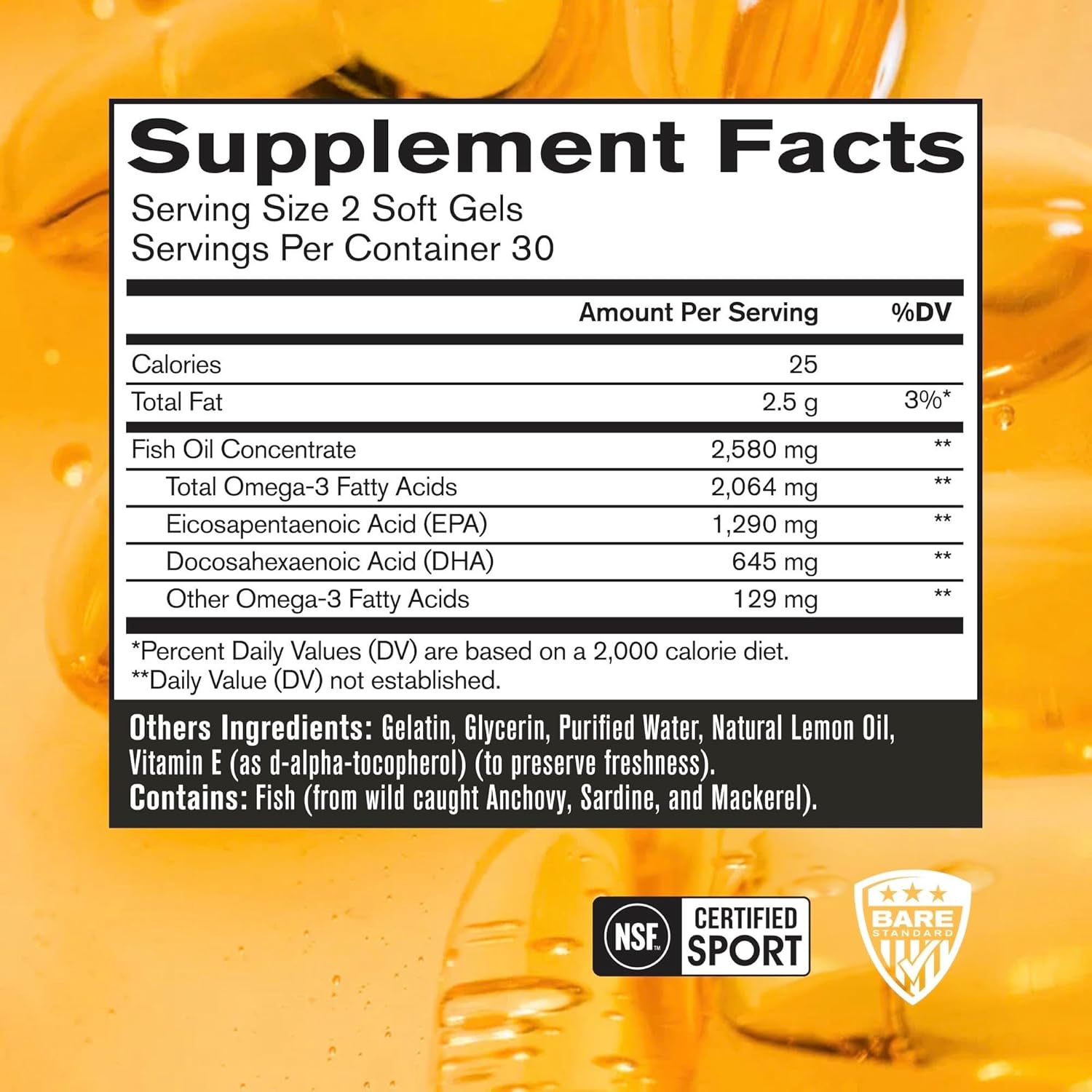 BPN Strong Omega Fish Oil Soft Gel - 1290mg per Capsule - Wild Caught - Sustainably Sourced - IFOS Certified - 30 Servings