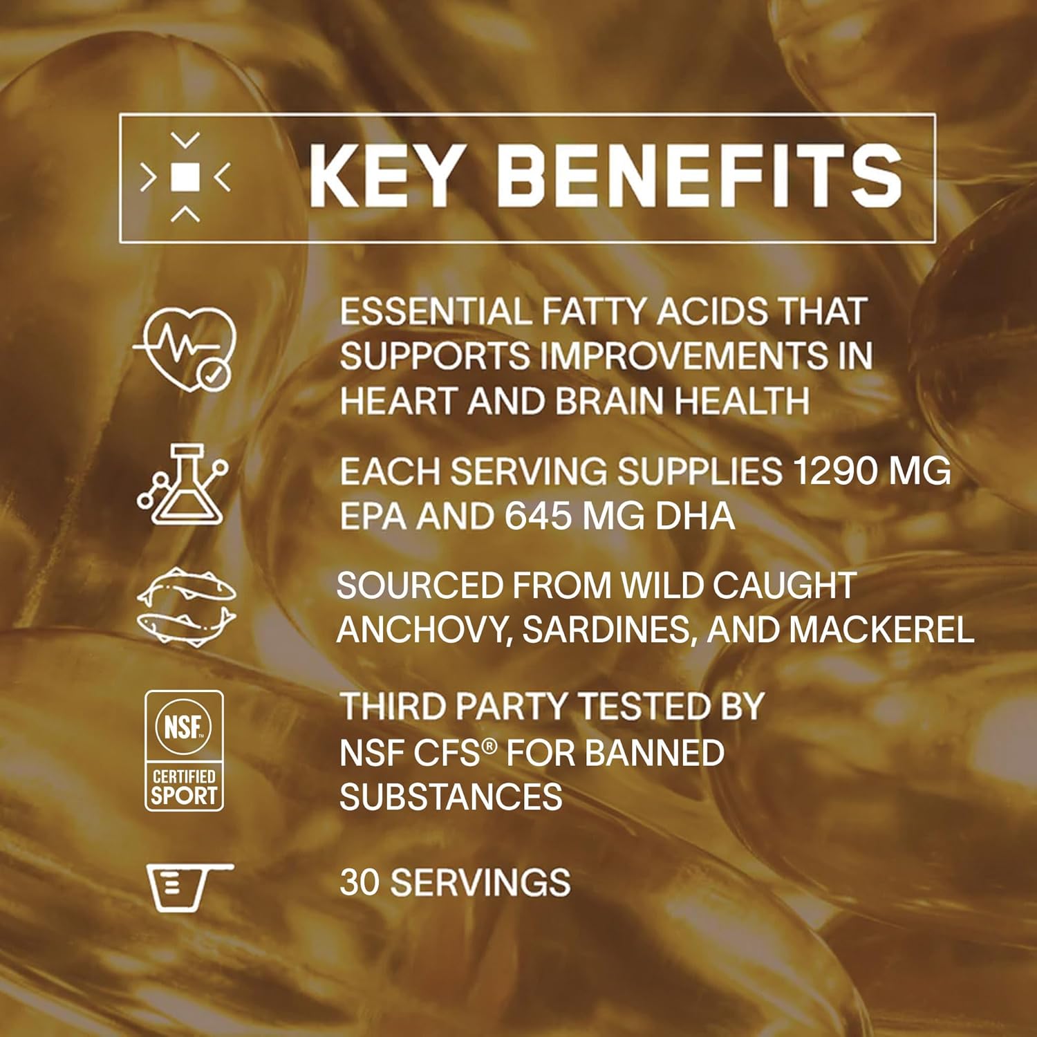 BPN Strong Omega Fish Oil Soft Gel - 1290mg per Capsule - Wild Caught - Sustainably Sourced - IFOS Certified - 30 Servings