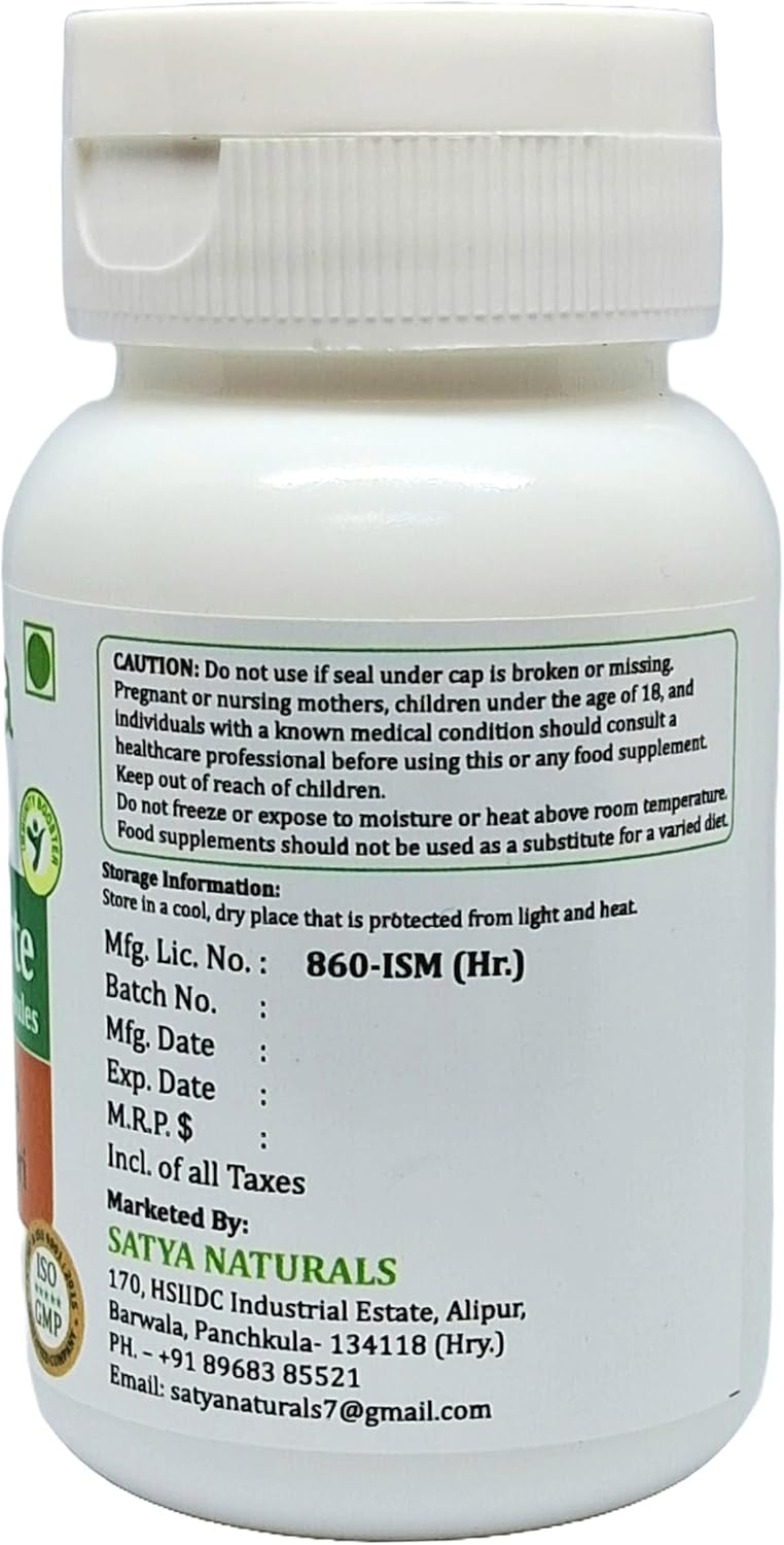 Brahmi Forte Capsules 500mg - Ayurvedic Herbal Supplement for Men and Women - 4 Bottles of 60 Veg Capsules - Satya Naturals