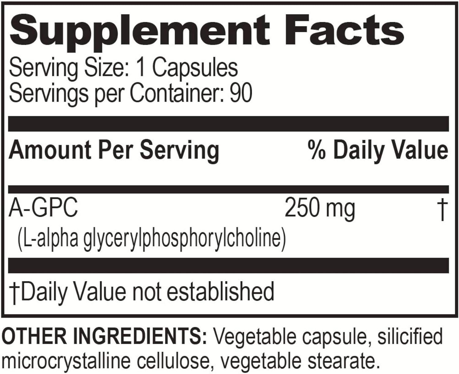 Brain Bean Brain Basics Ultra Alpha-GPC | 500 mg A-GPC | 90 Servings