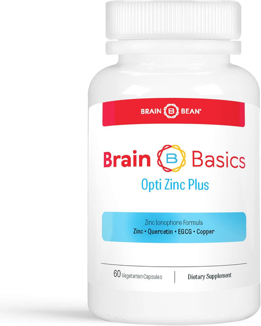 Brain Bean Opti Zinc Plus - Immune Support Formula with Quercetin, EGCG, and Copper - 60 Tablets