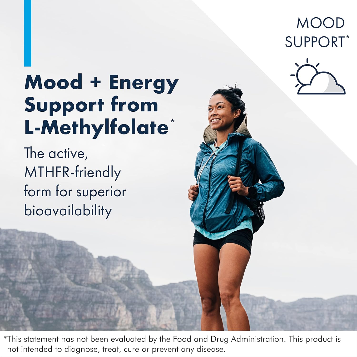 Brain Cell Support with L-Methylfolate 5mg for Memory and Focus - Citicoline, DMAE, Phosphatidylserine, Ginkgo - Methylated Folate (60 Caps)