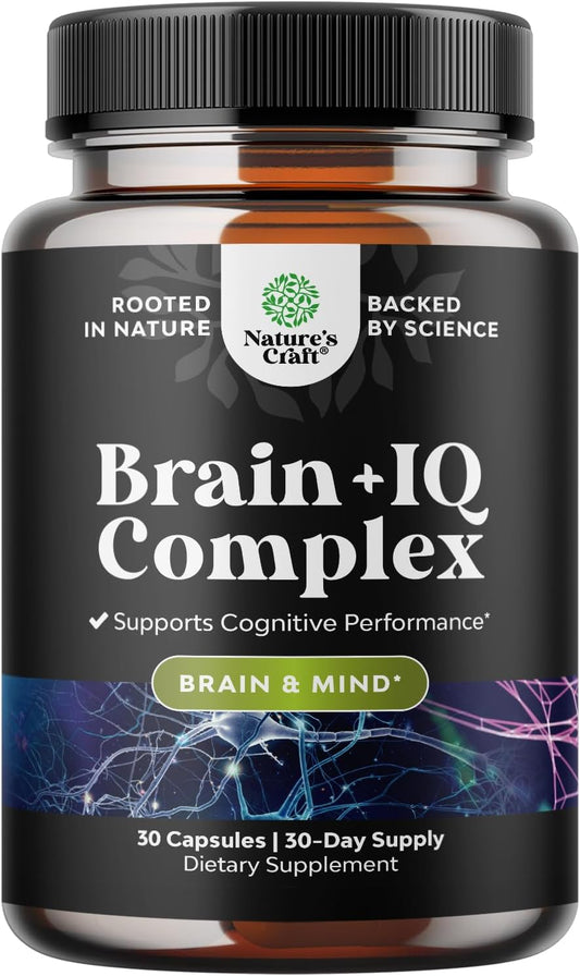 Brain Support Memory Supplement - Boost Energy and Focus with Nootropic Pills - Vitamin B12, Bacopa Monnieri, Rhodiola Rosea, DMAE, Ginkgo Biloba, Phosphatidylserine Supplement for Enhanced Memory