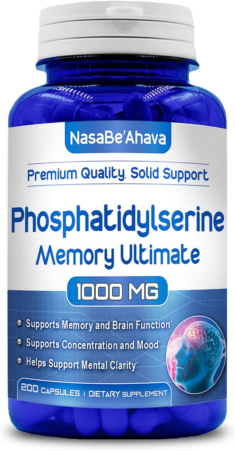 Brain Support Memory Supplement with Phosphatidylserine, Ginkgo Biloba, DMAE, Rosemary, and Gotu Kola - 66 Day Supply - Made in the USA
