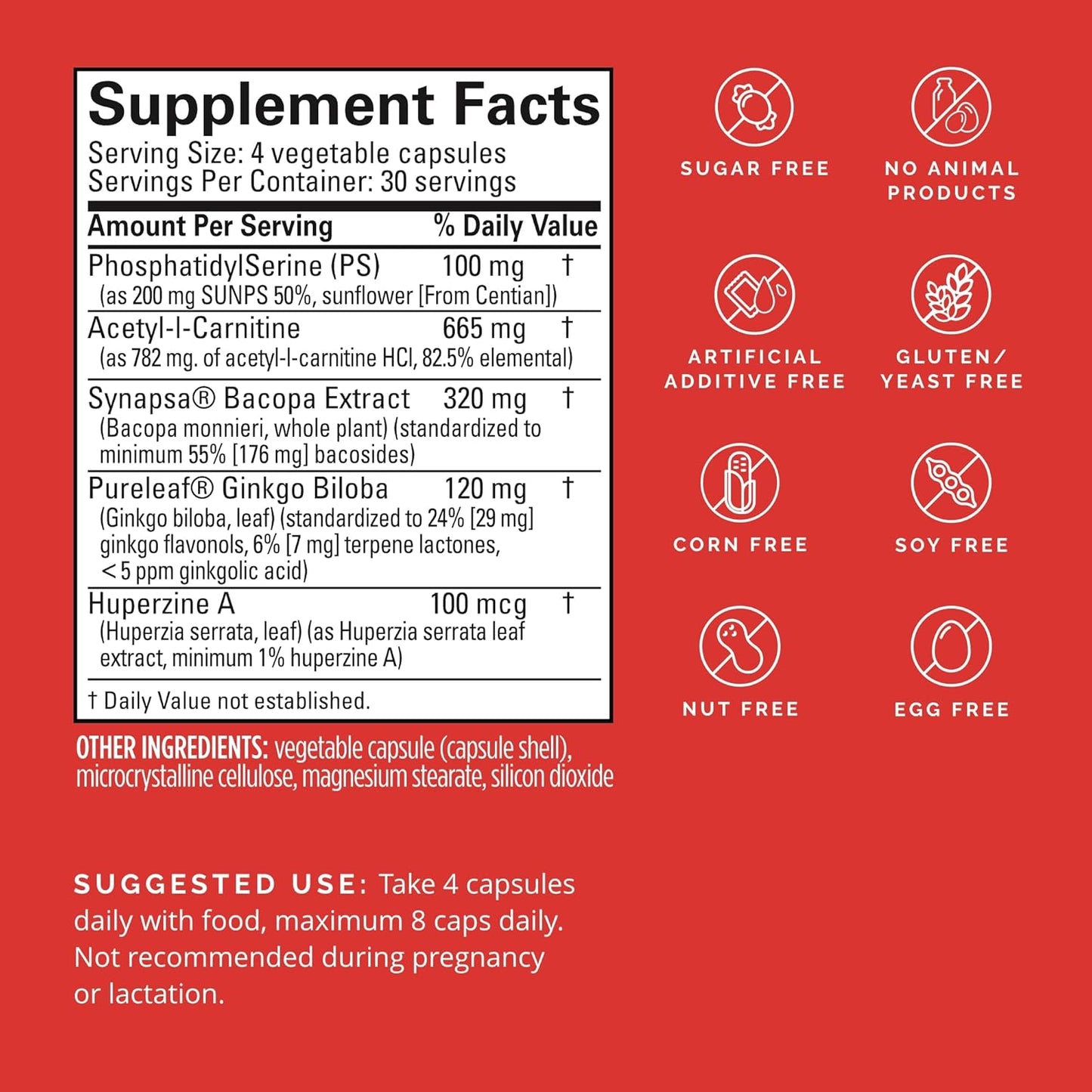 BrainMD Dr Amen Brain & Memory Power MAX - 120 Capsules - Nootropic Supplement for Cognitive Enhancement - With Ginkgo Biloba & Huperzine A - 30 Servings