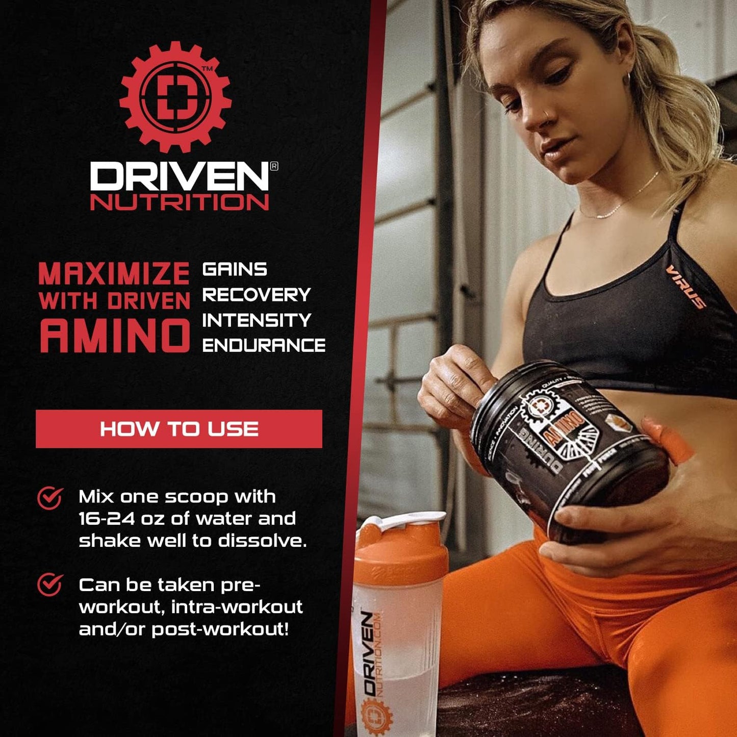 Branched-Chain Amino Acid with Glutamine - 2:1:1 BCAA Ratio, 4g Leucine - Watermelon Flavor - Vegan - 50 Servings