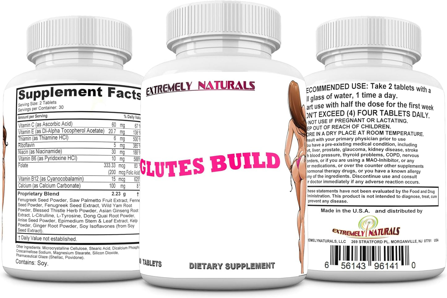 Brazilian Bum Boost Glutes Supplement - Enhance Booty Size with 60 Tablets