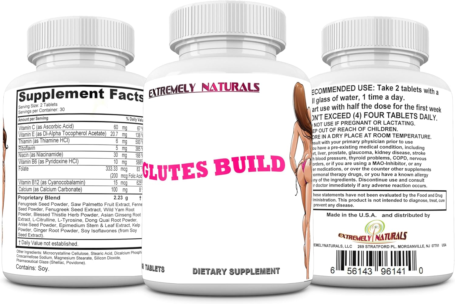 Brazilian Bum Boost Glutes Supplement - Enhance Booty Size with 60 Tablets