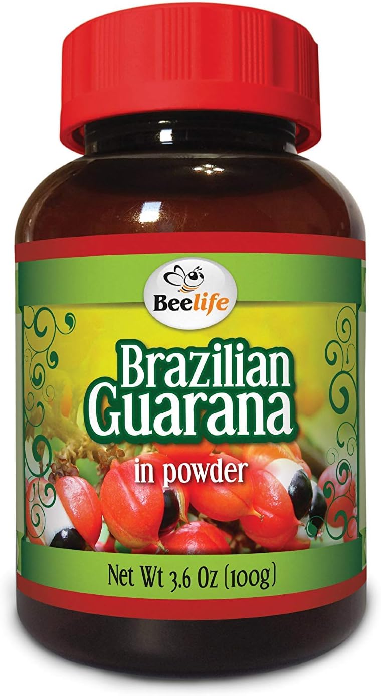 Brazilian Guarana Powder - Natural Caffeine Supplement for Energy & Focus - Muscle Strength - Gluten-Free, Sugar-Free Vegan Pre Workout - 5 Pack - 1.1 lb