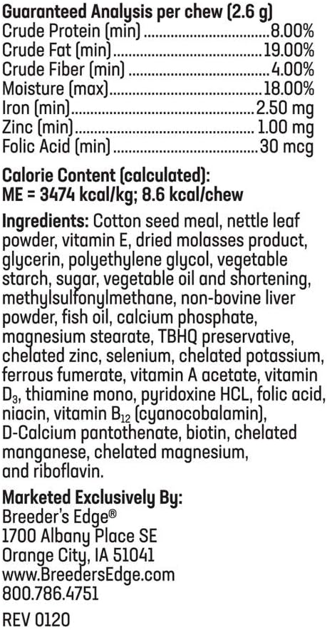 Breeder's Edge Oxy Mate Prenatal Supplement Soft Chews for Small Dogs & Cats - 60 Count