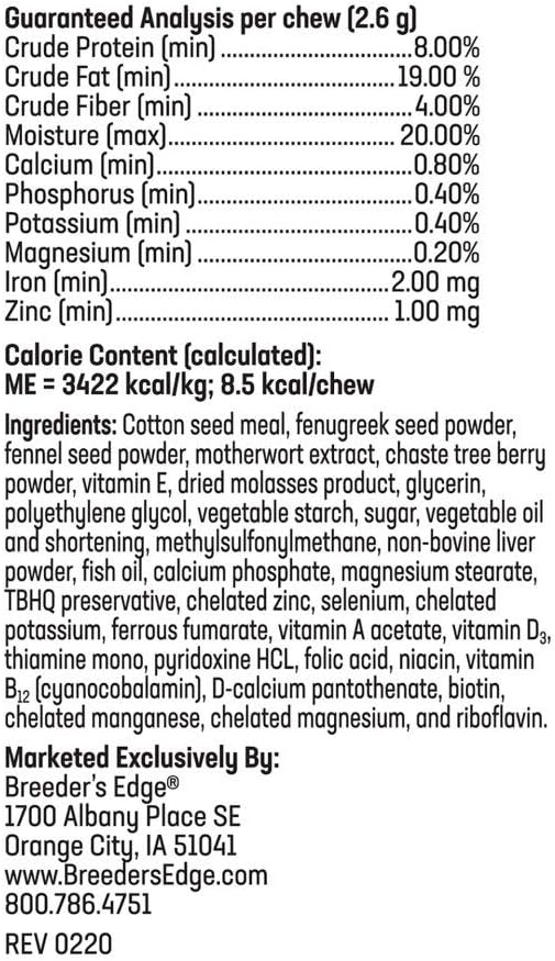 Breeder's Edge Oxy Momma Nursing & Recovery Supplement for Small Dogs & Cats - 40 Soft Chews