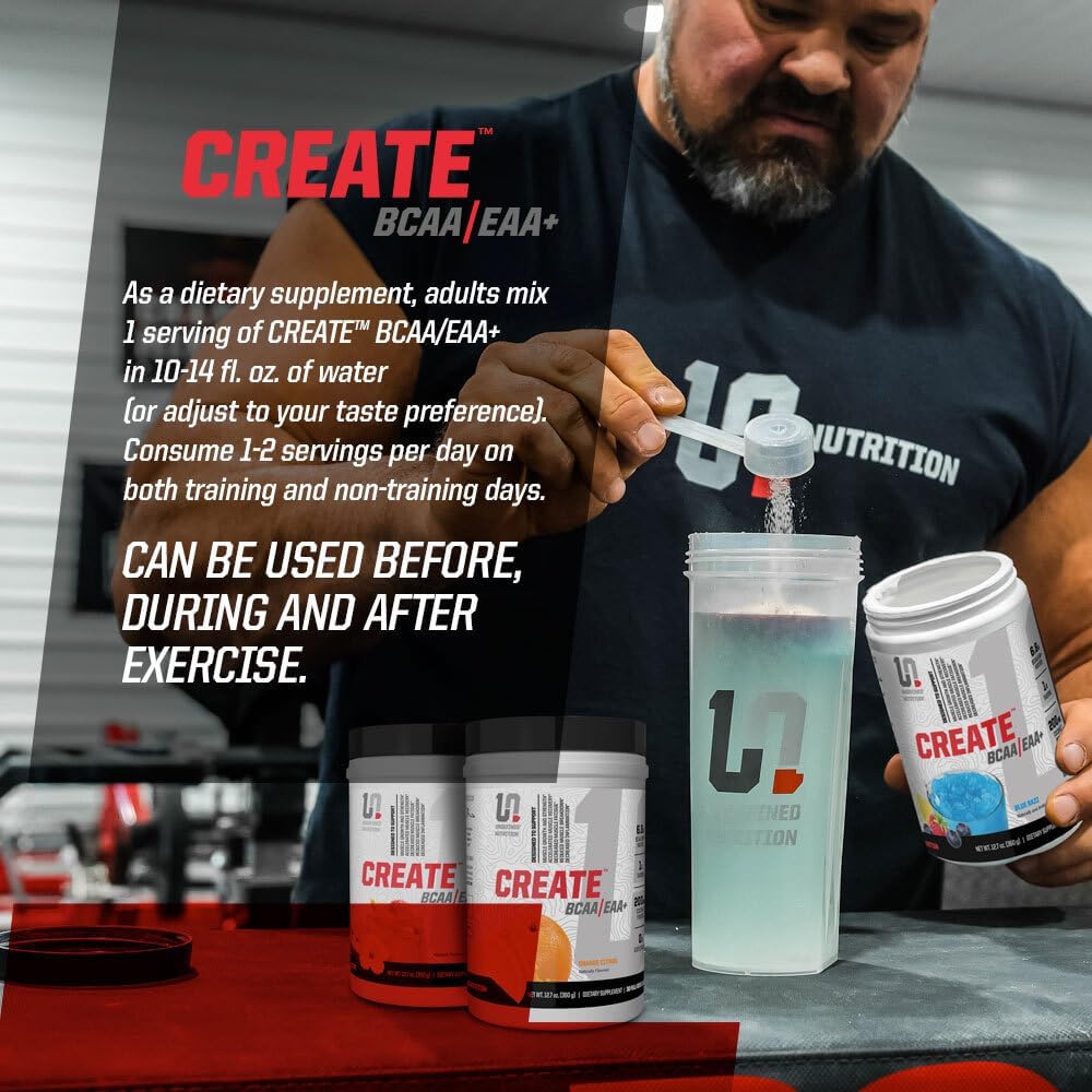 Brian Shaw's Undefined Nutrition BCAA/EAA+ for Muscle Recovery & Endurance - 6.8g Matrix, Full Spectrum BCAA + Essential Amino Acids Supplement - 30 Servings (Orange Citrus, 127 oz)