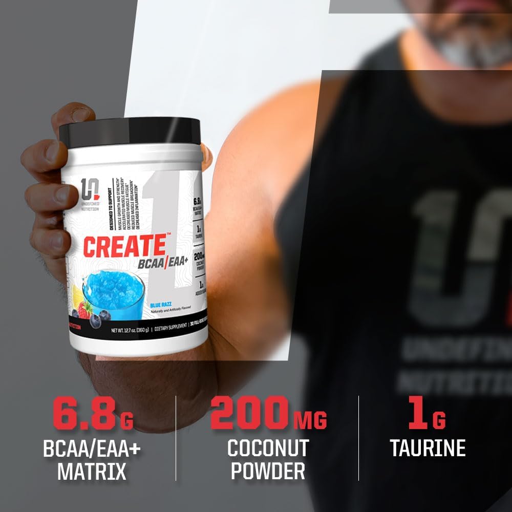 Brian Shaw's Undefined Nutrition BCAA/EAA+ for Muscle Recovery & Endurance - 6.8g Matrix, Full Spectrum BCAA + Essential Amino Acids Supplement - 30 Servings (Orange Citrus, 127 oz)