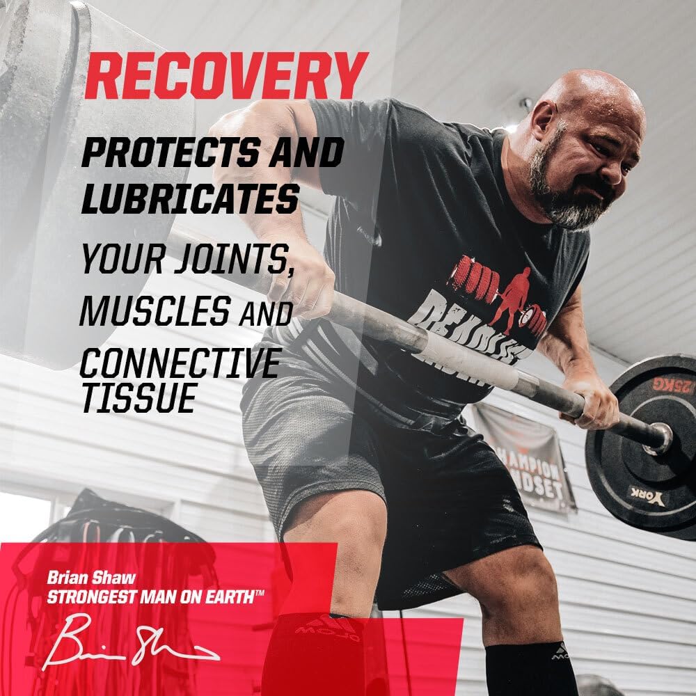 Brian Shaw's Undefined Nutrition Recovery: Hyaluronic Acid + MSM Oral Liquid for Joint and Muscle Protection, Post-Workout Recovery - 24 oz Bottle