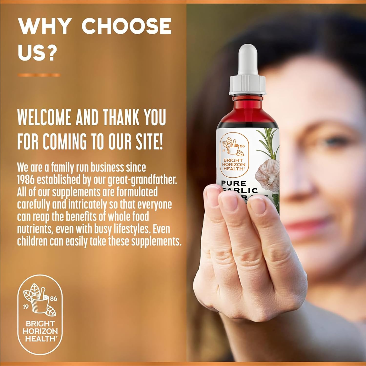 Bright Horizon Health Pure Garlic Extract with Allicin - 11X Stronger Immune Support - Vegan Friendly Liquid Formula - 1 fl.oz Bottle