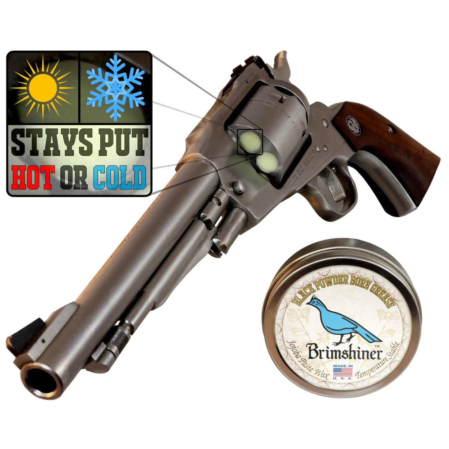 Brimshiner Black Powder Bore Grease - Premium Muzzleloader Lubricant Butter