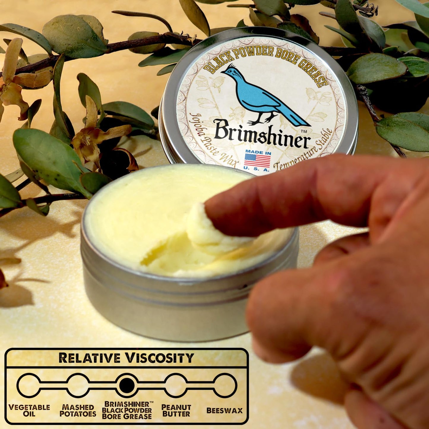 Brimshiner Black Powder Bore Grease - Premium Muzzleloader Lubricant Butter