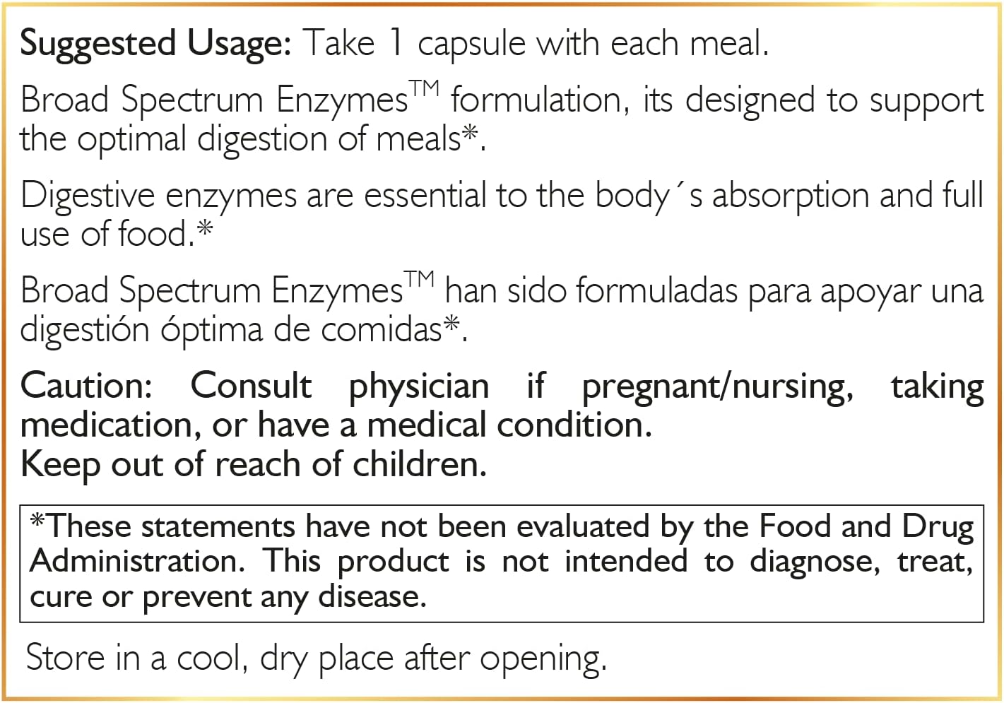Broad Spectrum Enzymes for Gluten-Lactose-Digestive Support - Vegan, Dairy Free - 18 Enzymes, 460mg - 60 Capsules