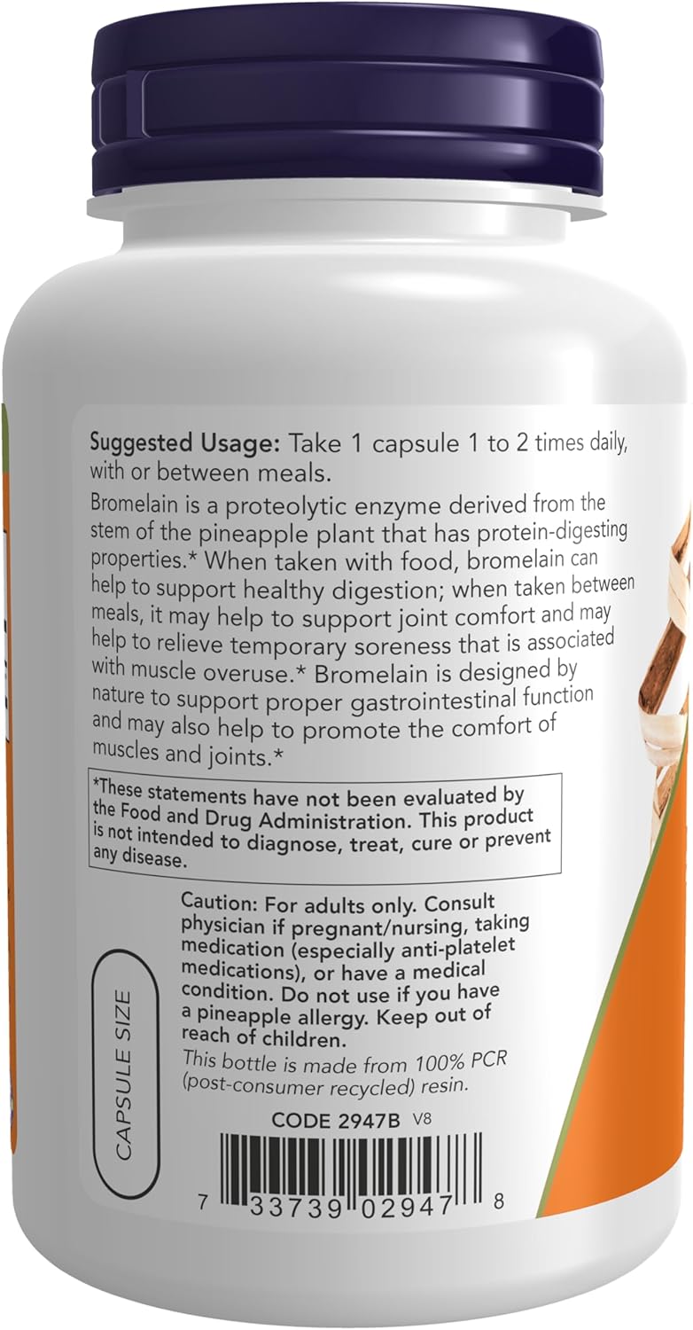 Bromelain 2,400 GDU/g - 500mg Natural Enzyme Capsules + NAC 600mg with Selenium & Molybdenum - 250 Veg Capsules