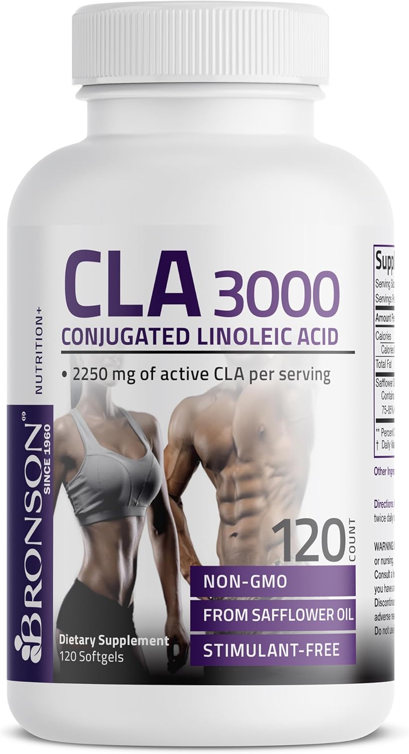 Bronson CLA 3000 High Potency Softgels for Weight Management & Lean Muscle Mass