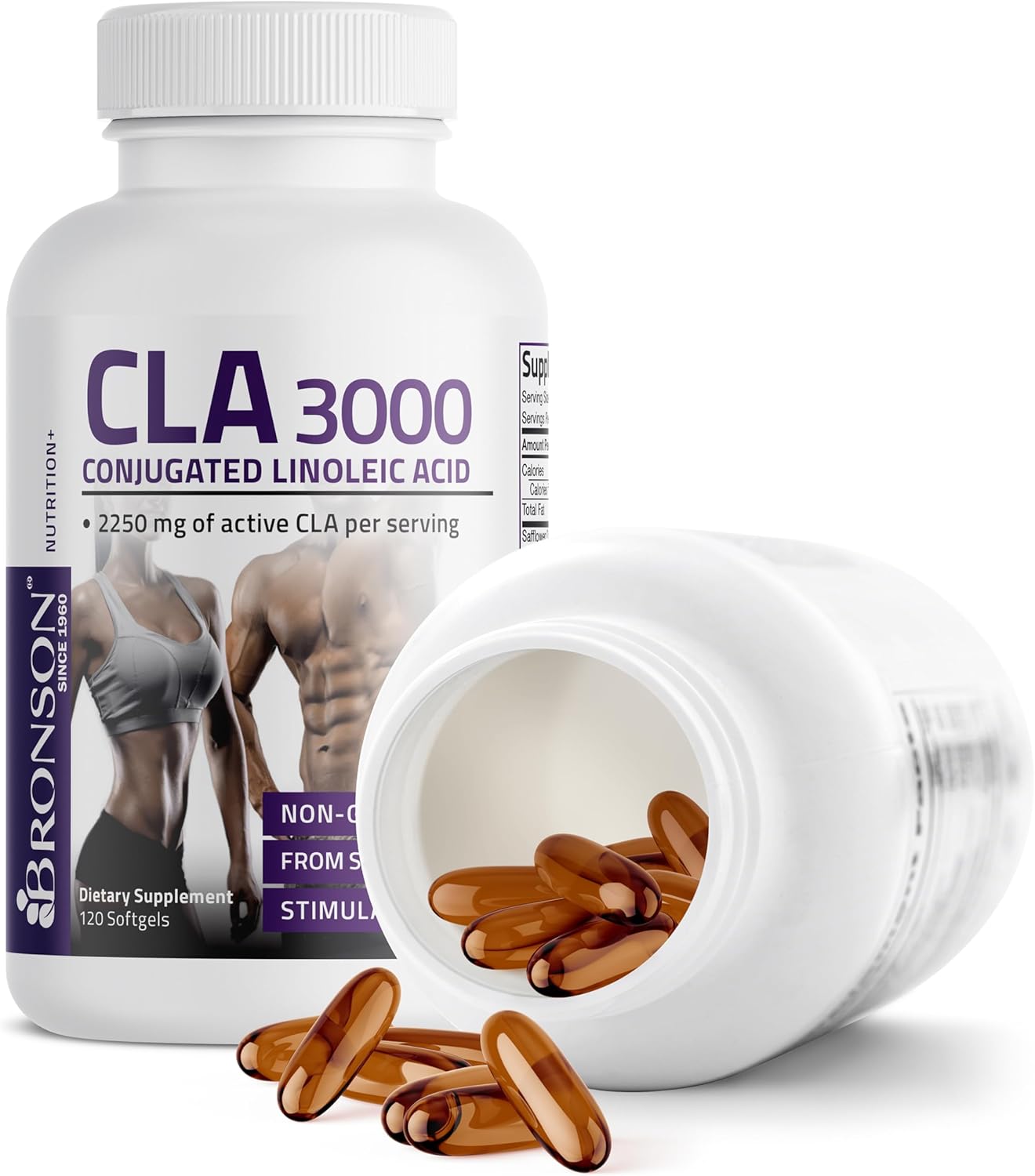 Bronson CLA 3000 High Potency Softgels for Weight Management & Lean Muscle Mass