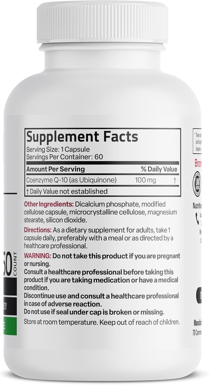 Bronson CoQ10 100 MG High Potency Supplement for Cellular Energy, 60 Vegetarian Capsules