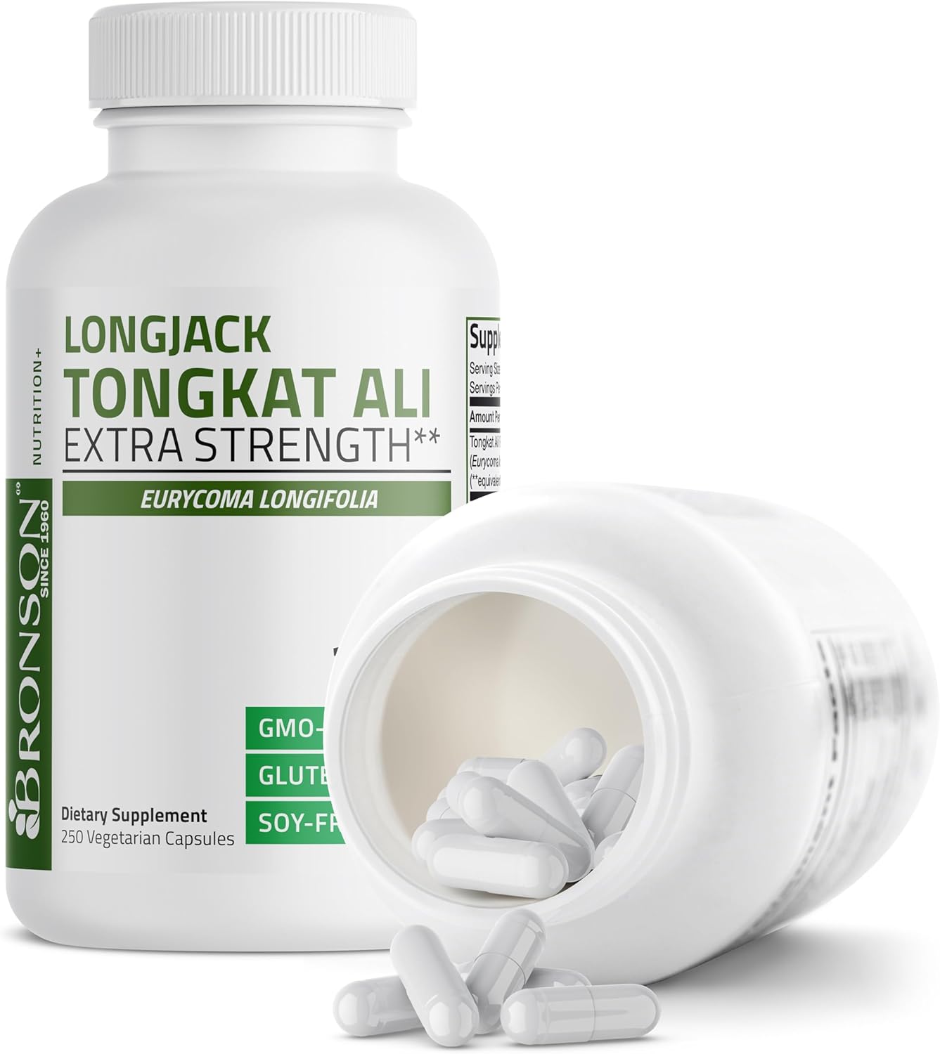Bronson Extra Strength Longjack Tongkat Ali - 250 Vegetarian Capsules for Boosted Performance