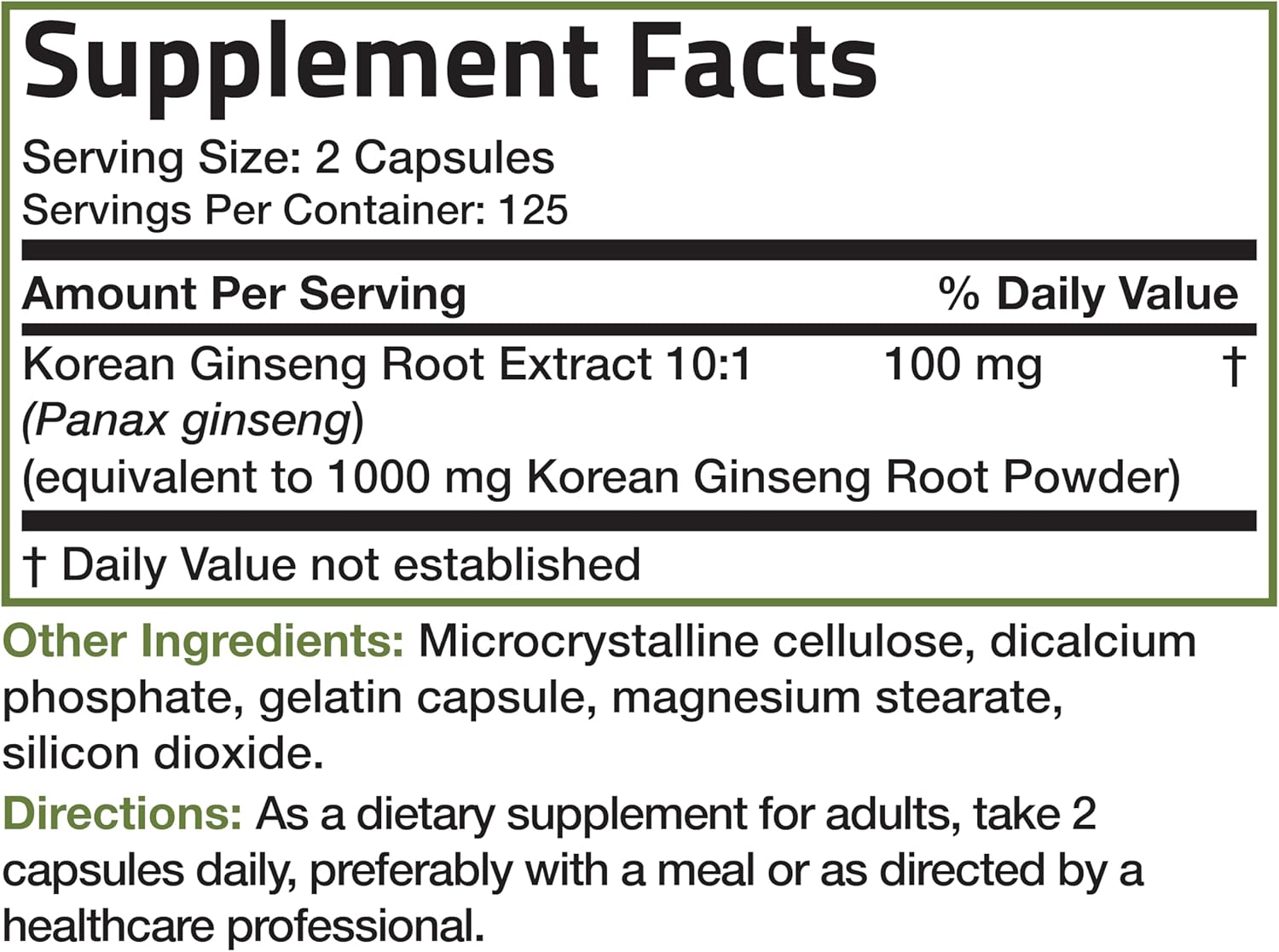 Bronson Korean Panax Ginseng Capsules Boost Energy, Endurance, Vitality, Memory, and Mental Performance - 250 Count