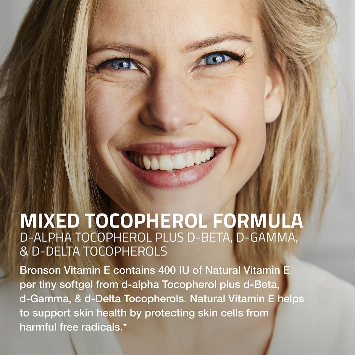 Bronson Natural Vitamin E Complex 400 I.U. Softgels - Antioxidant Supplement with d-Alpha Tocopherol and Other Tocopherols
