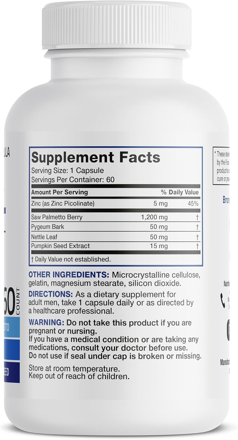 Bronson Prostate Health Supplement - 60 Capsules for Men's Prostate Support