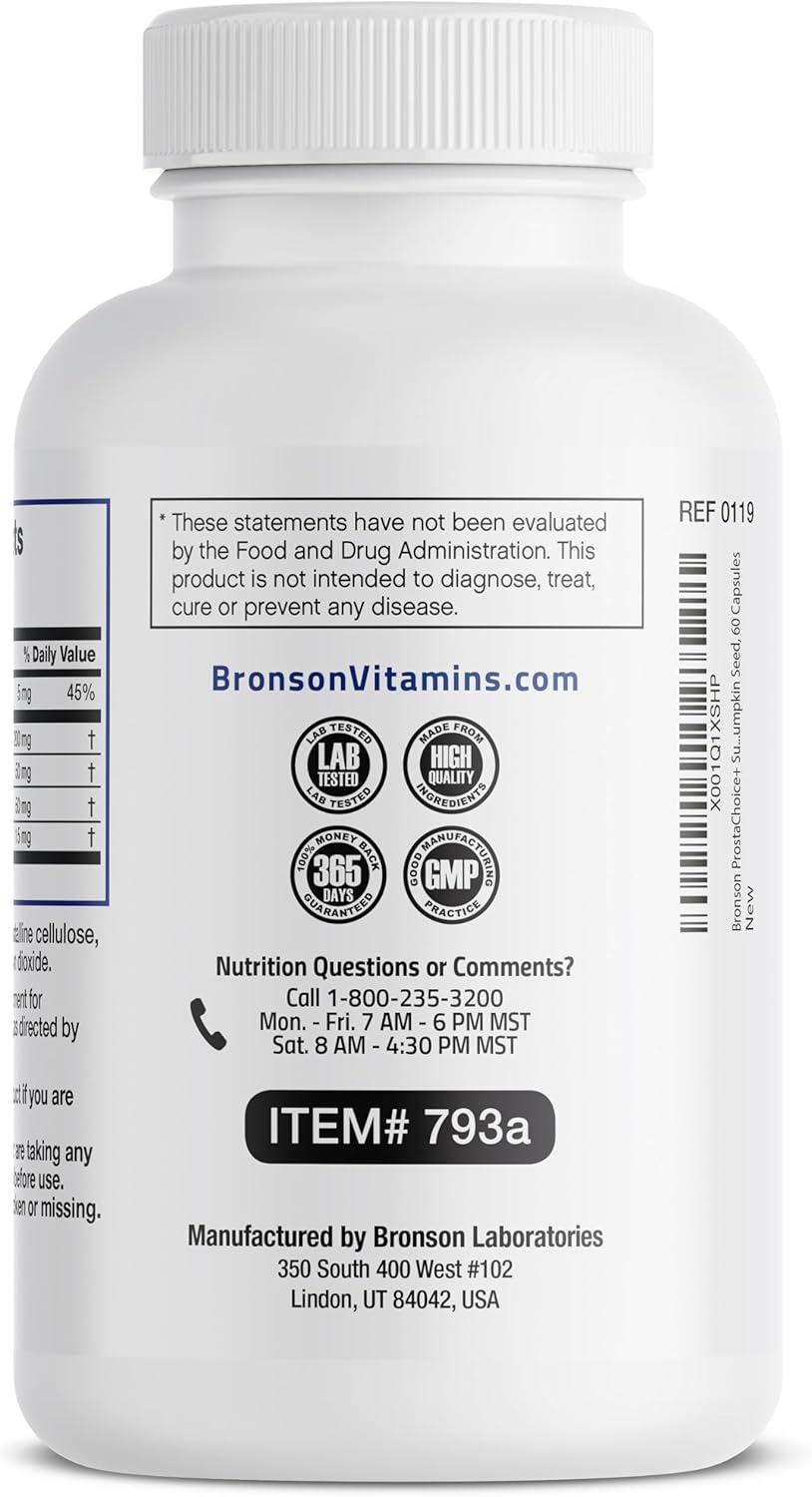 Bronson Prostate Health Supplement - 60 Capsules for Men's Prostate Support