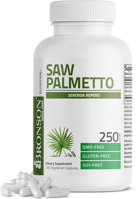 Bronson Saw Palmetto Extra Strength: Prostate & Urinary Health Support - Non GMO, 250 Veg Capsules