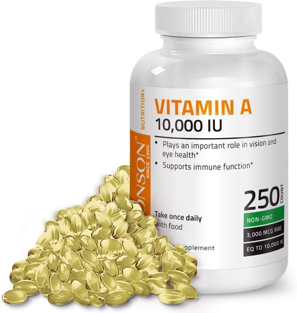 Bronson Super B Vitamin B Complex with Vitamin A 10,000 IU Sustained Slow Release - Premium Non-GMO Formula