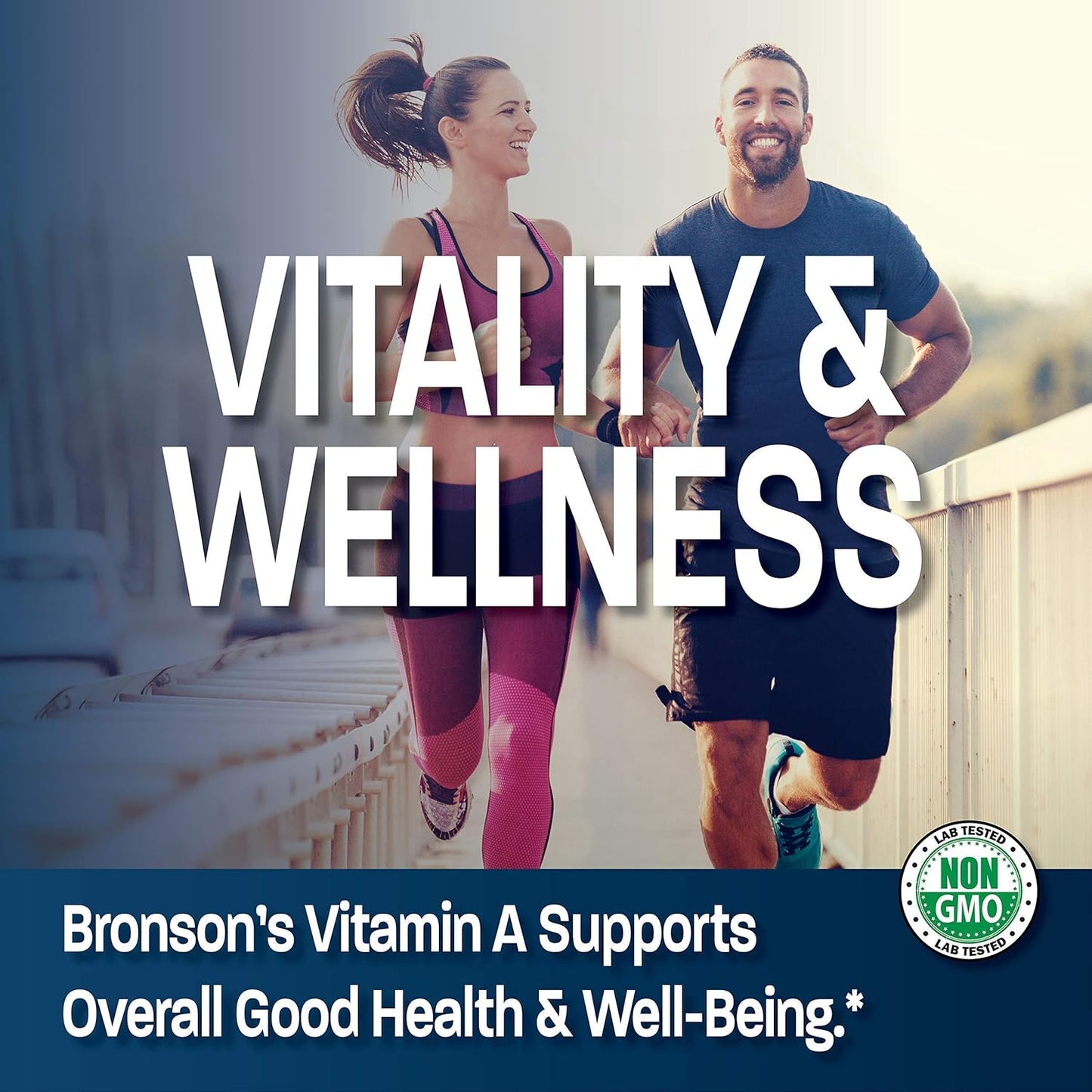 Bronson Super B Vitamin B Complex with Vitamin A 10,000 IU Sustained Slow Release - Premium Non-GMO Formula