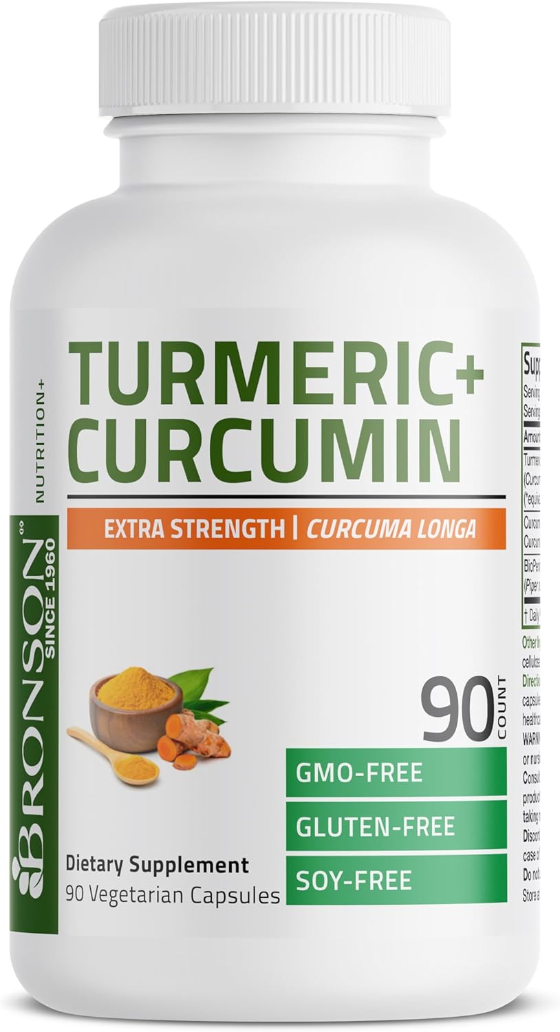 Bronson Turmeric Curcumin 1500 MG Antioxidant Support with BioPerine - 90 Vegetarian Capsules for Joint & Digestion
